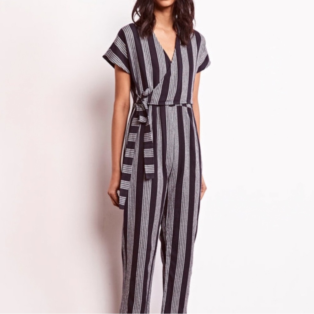 Ace & Jig Wrap Jumper stripe jumpsuit in Forte | Sz M